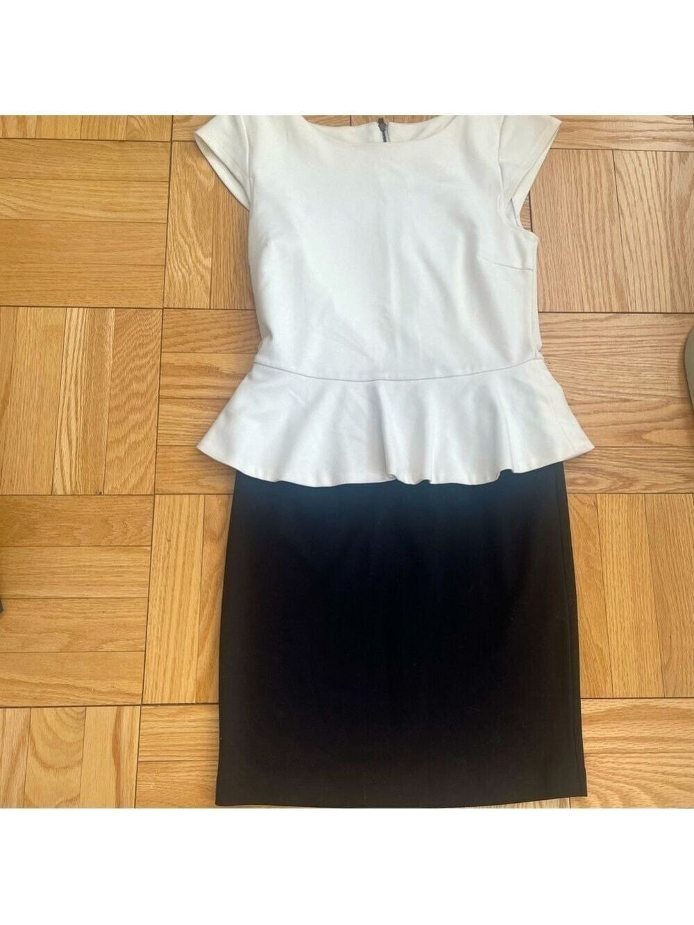 5|48 Peplum Dress XS - Black & White